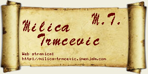 Milica Trmčević vizit kartica